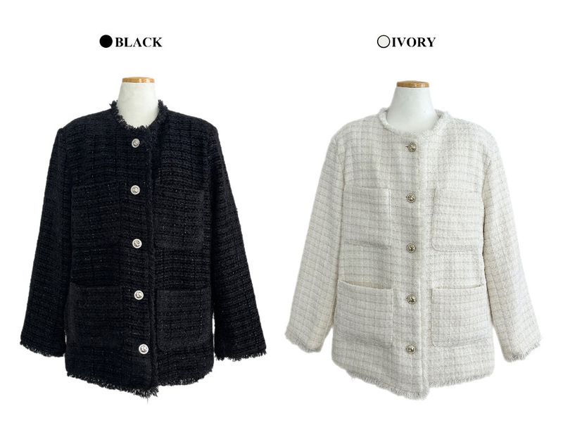 IF classic oversized tweed quilted jacket