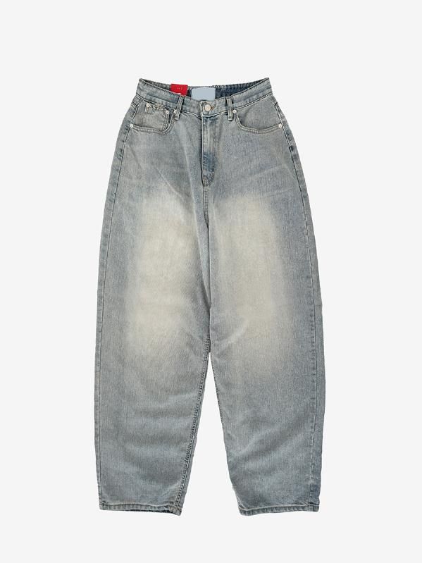 oversized hip wide long denim pants