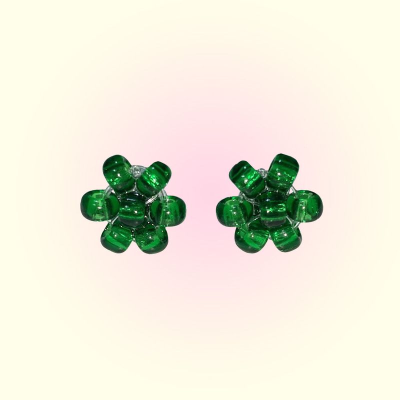 [MADE]Summer Green Flower Beads Earing