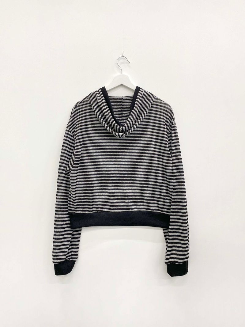 Stripe Summer Boucle Hood Zip-Up (3c)  