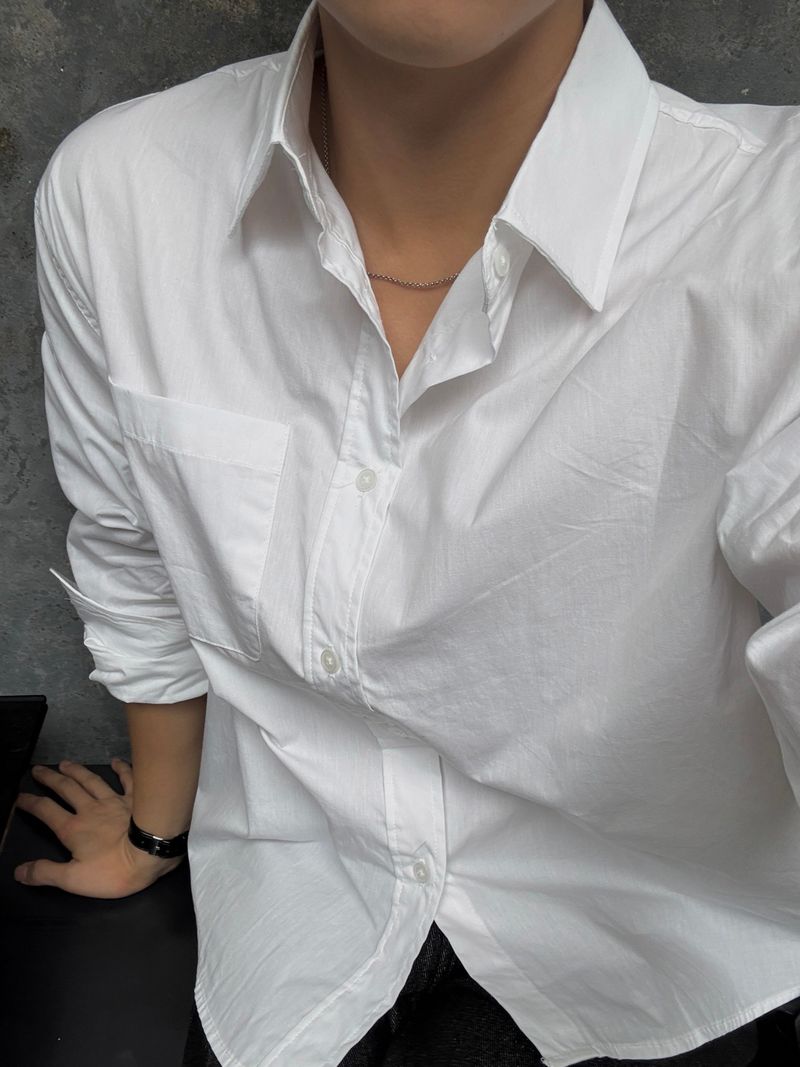 Core pocket crop shirt