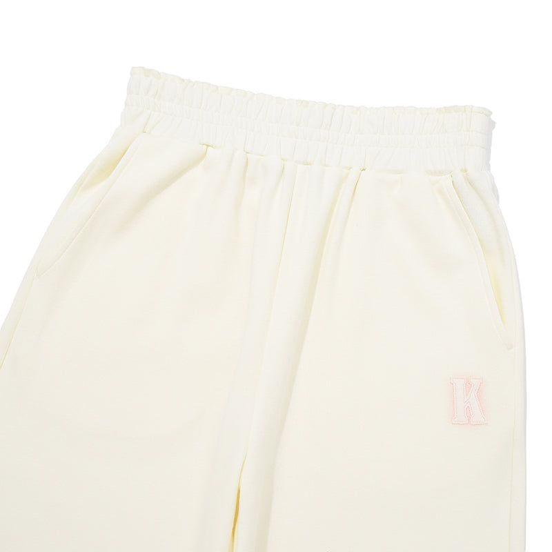 WORDING APPLIQUE PANTS [IVORY]