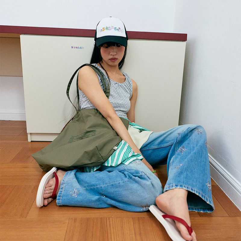 Sunlit Lettering Eco Bag (Khaki)