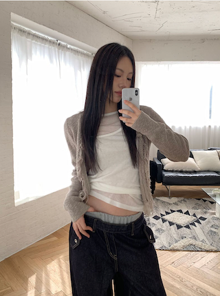 Frill knit cardigan(3color)