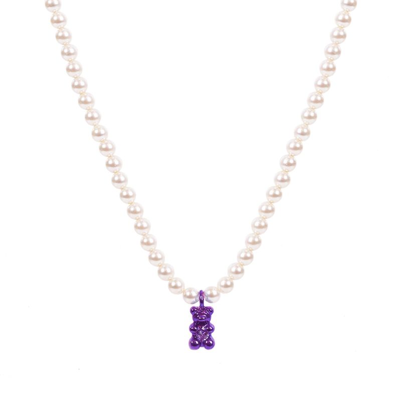 OCCHI DI LUPO(オッキ ディ ルポ)の「Petit Bear Pearl Necklace_Purple(Accessories)」