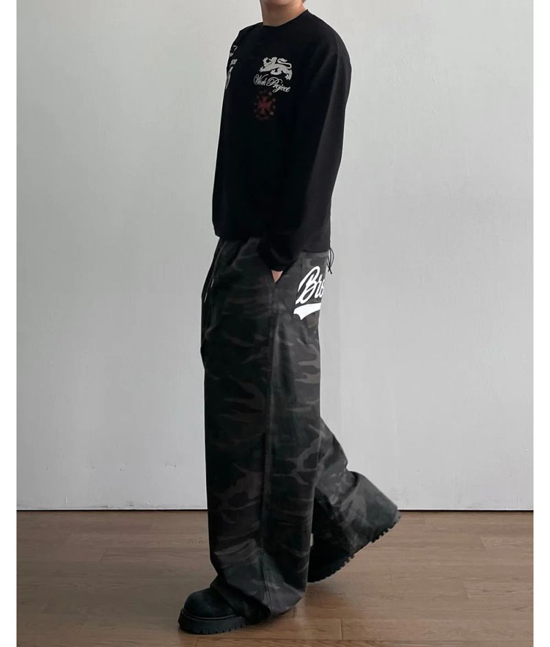 Bru Lettering Camo Pants