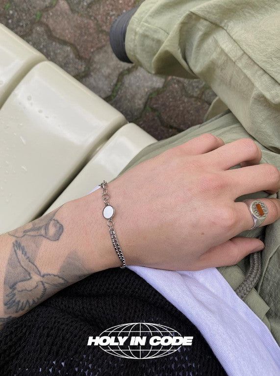 No.9553 black & white double bracelet