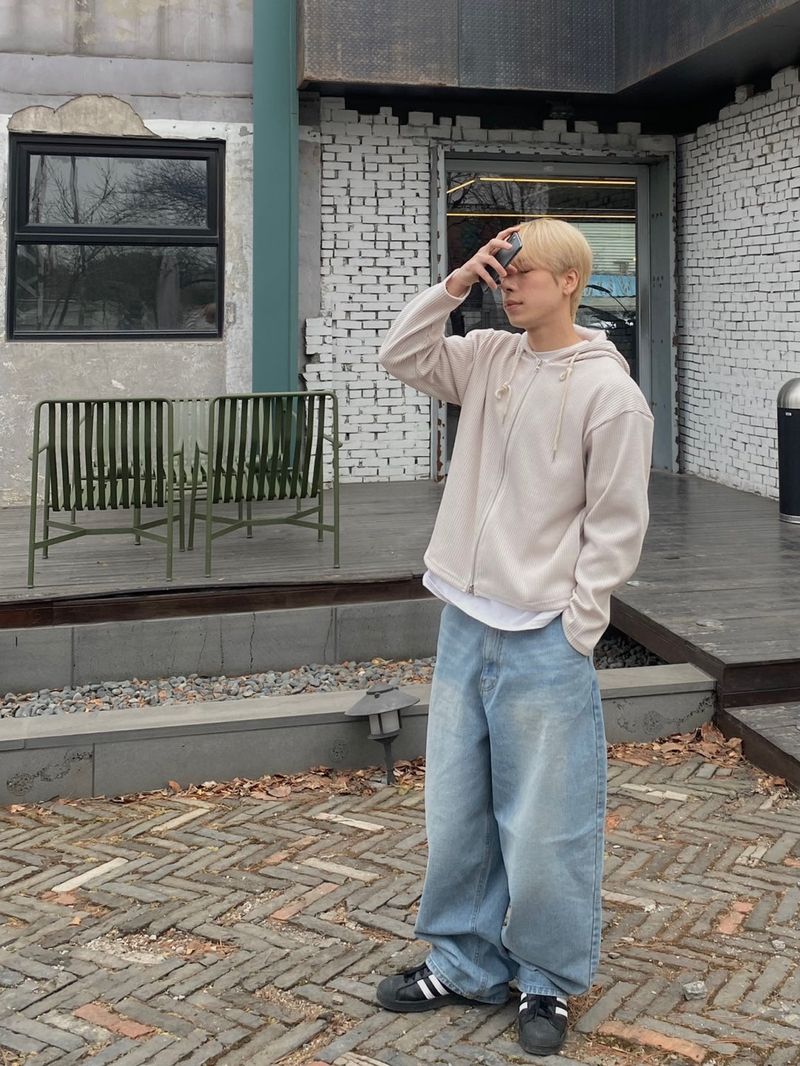 Brush denim balloon pants 2C