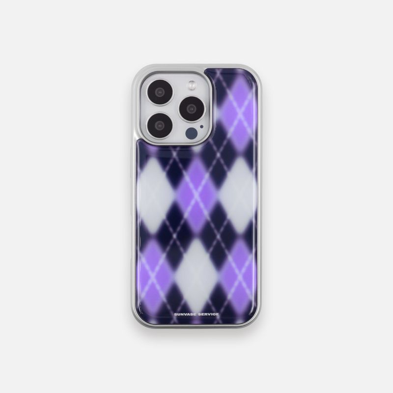 sunvase service(サンベースサービス)の「ARGYLE BLUR CASE_PURPLE (silver epoxy)(Smartphone Accessories)」