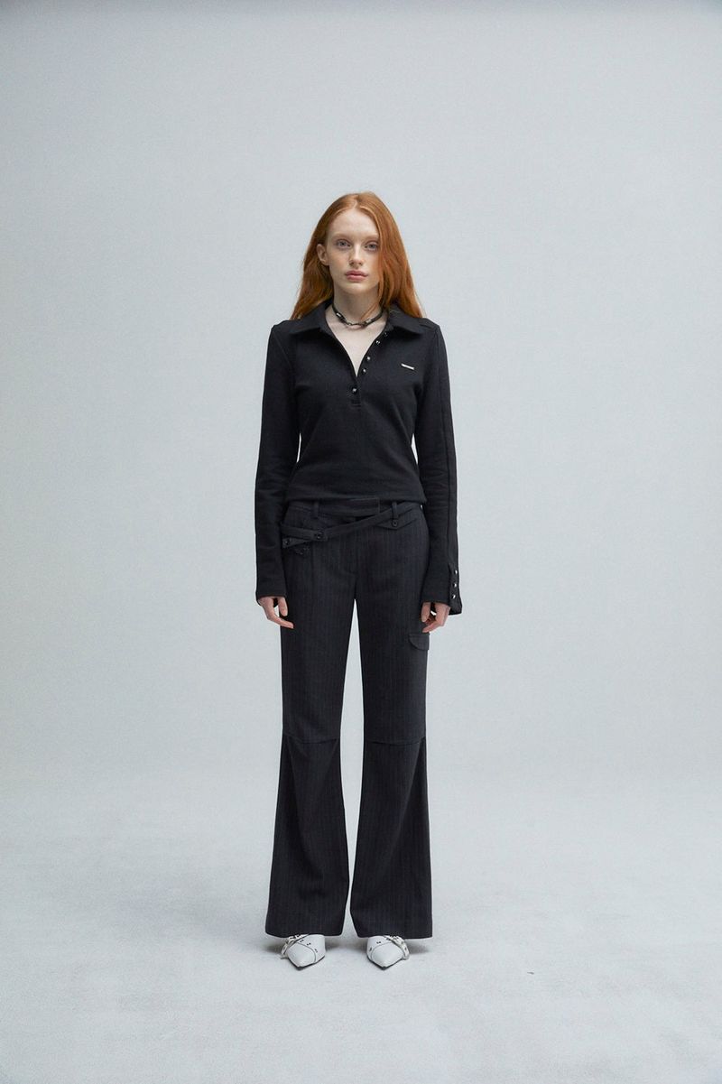 STRIPE BOOTS CUT PANTS