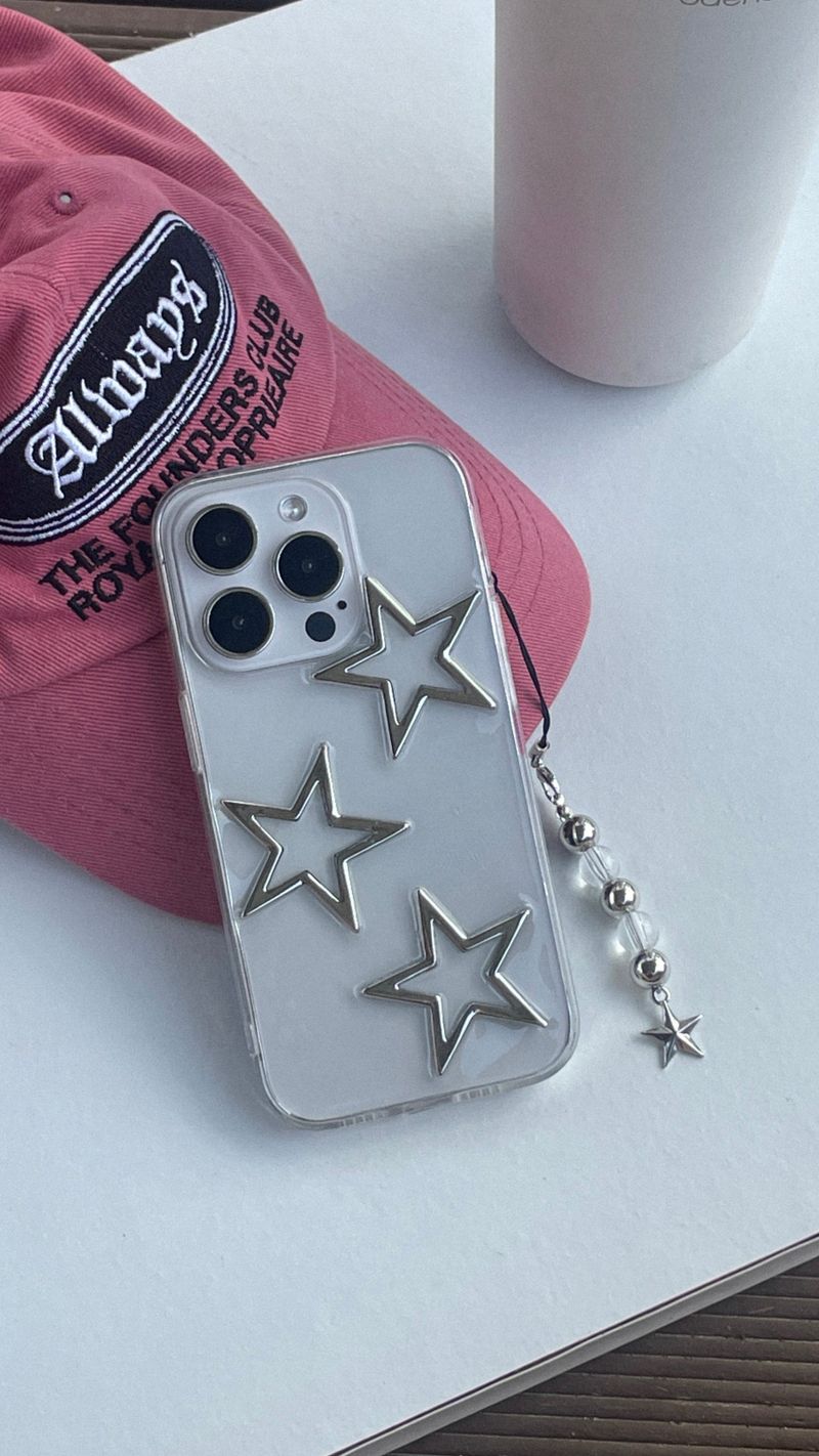 [made] Big Silver Star Resin Phone Case