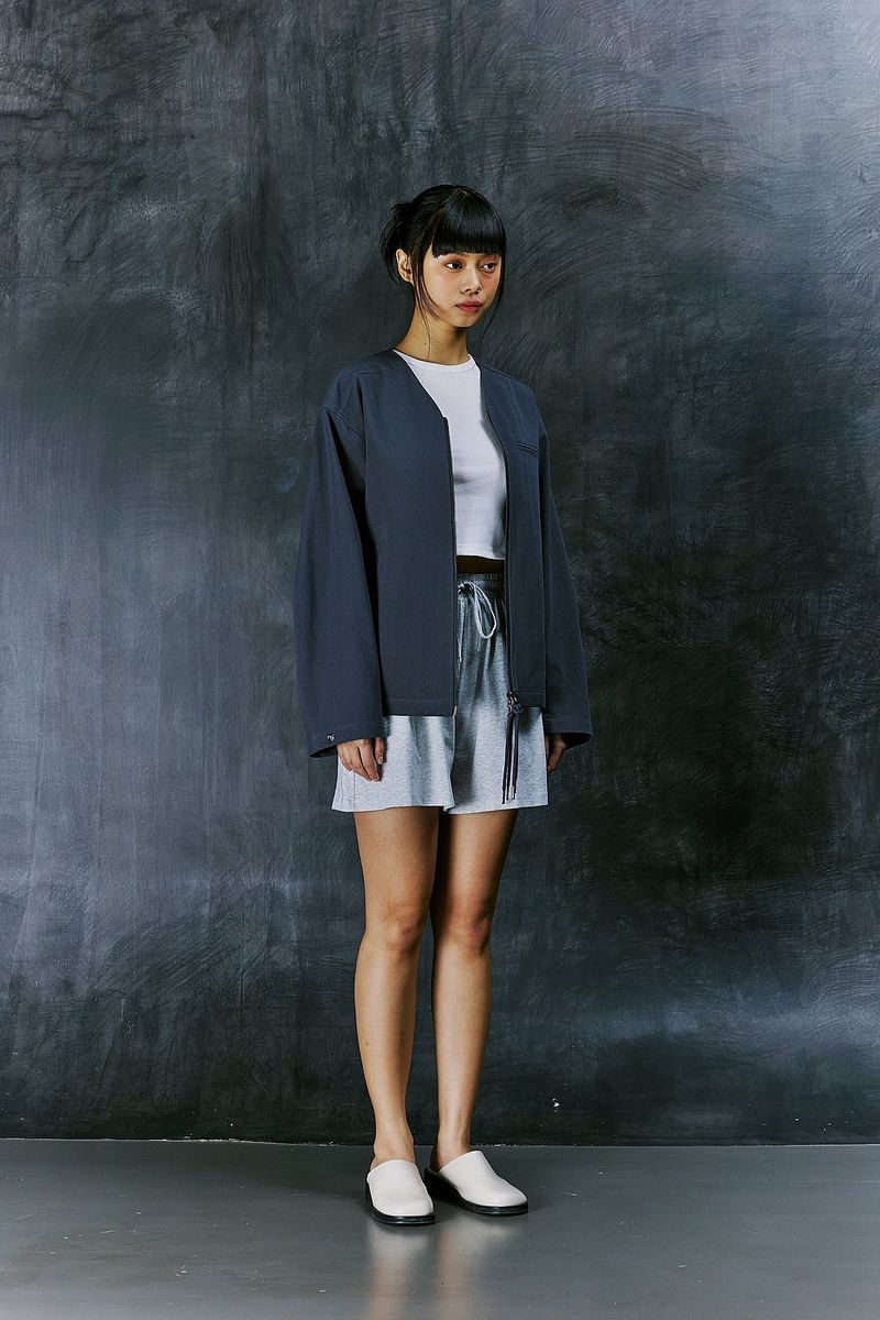 EARTH COTTON Y ZIP-UP JACKET (Charcoal)