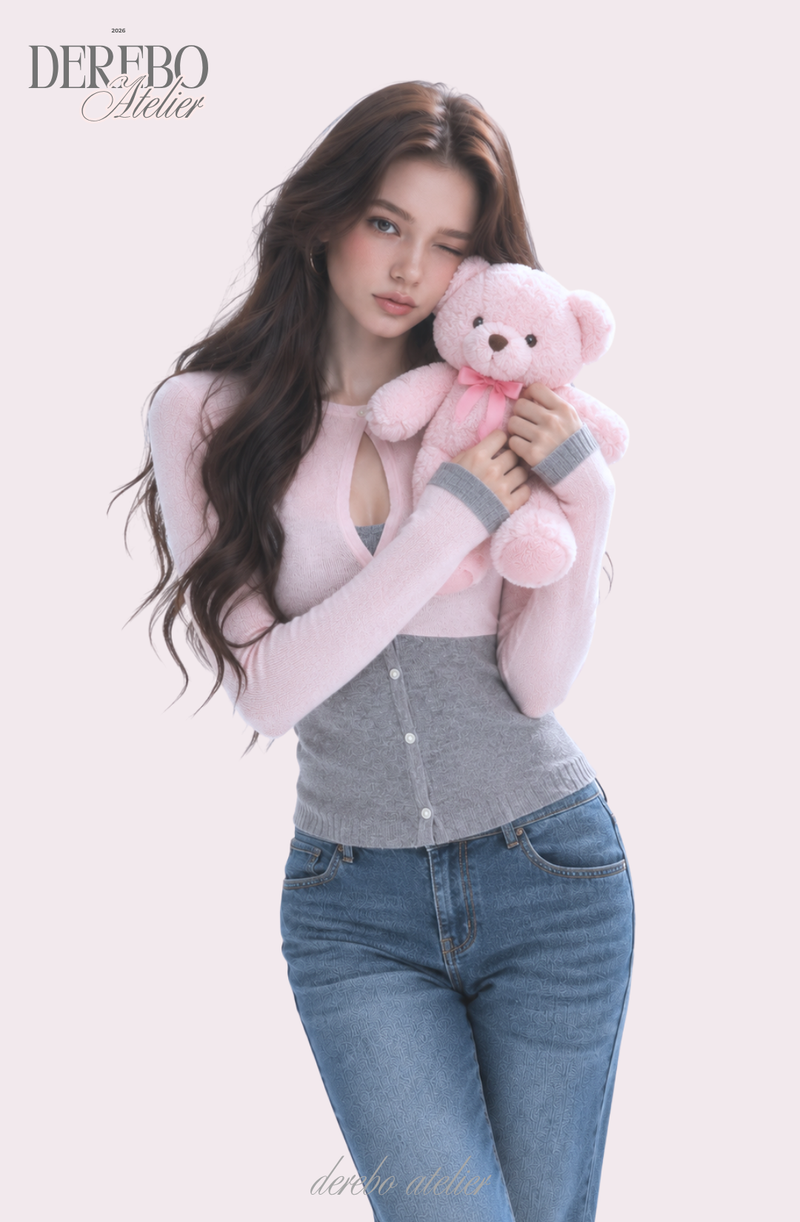 Rosy Moore Pink Gray Layered Tee