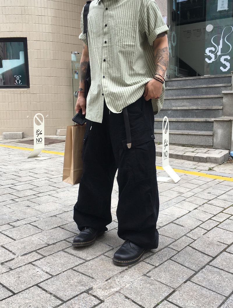 No.1305 washed cago wide PT (3color)