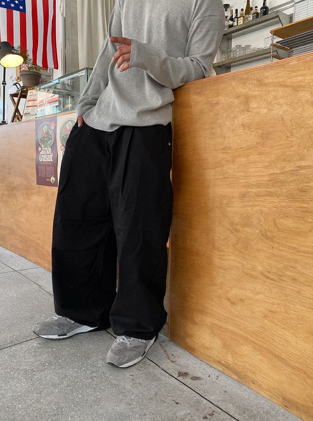 ディープピンタックワイドコットンパンツ