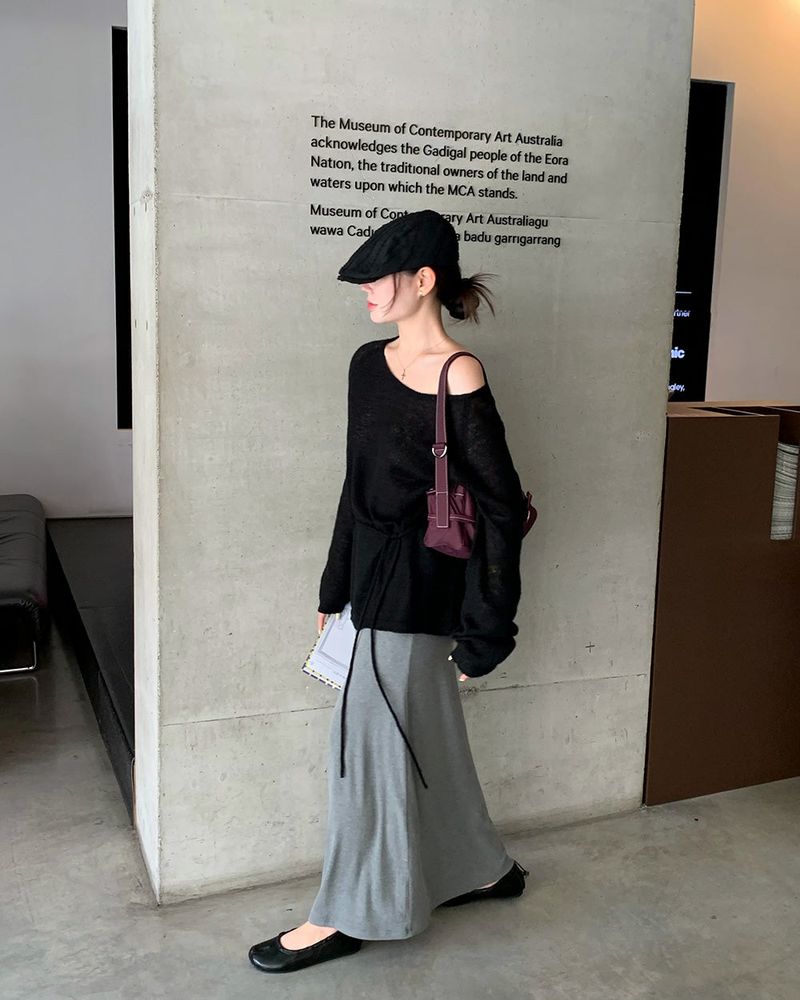 [ORIGINAL] Noir waistband knit