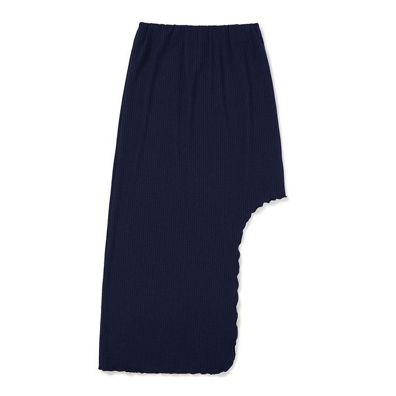サイドオフミディアムスカート / Side-off Midi Skirt [NAVY]