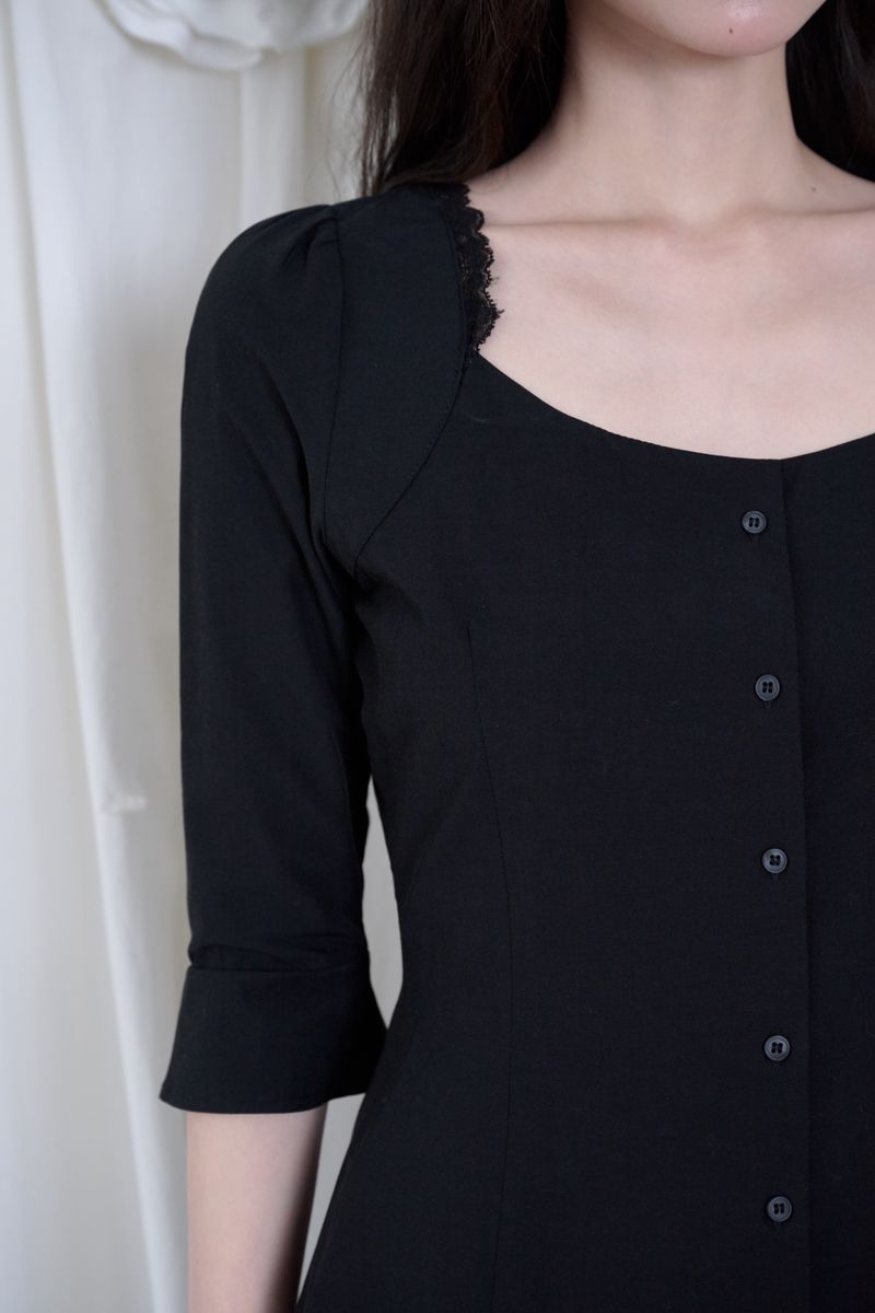 Mabel Lace Square-Neck Blouse (3 colors)