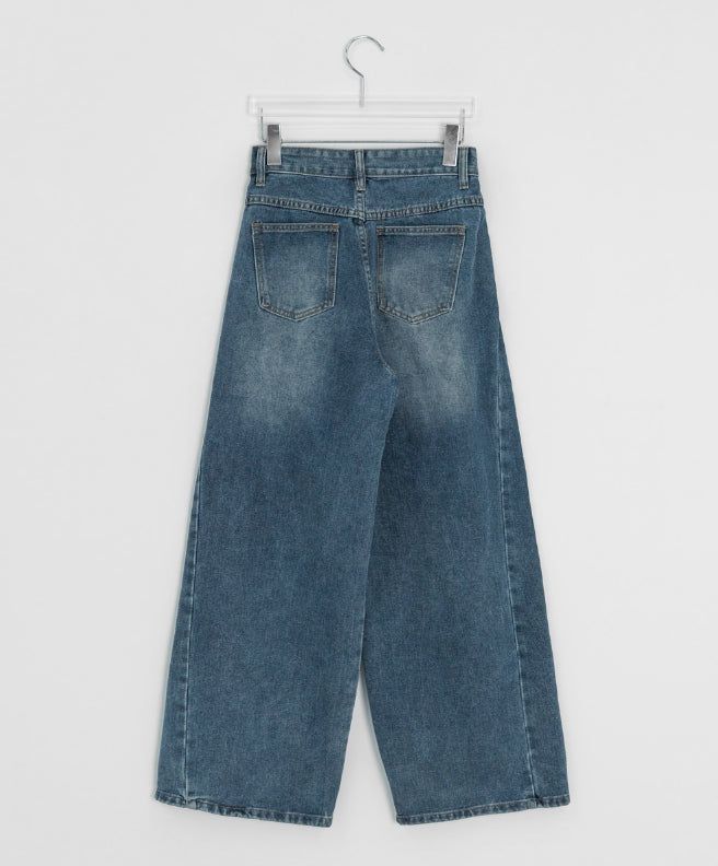Lega Side Cut Wide Denim Pants