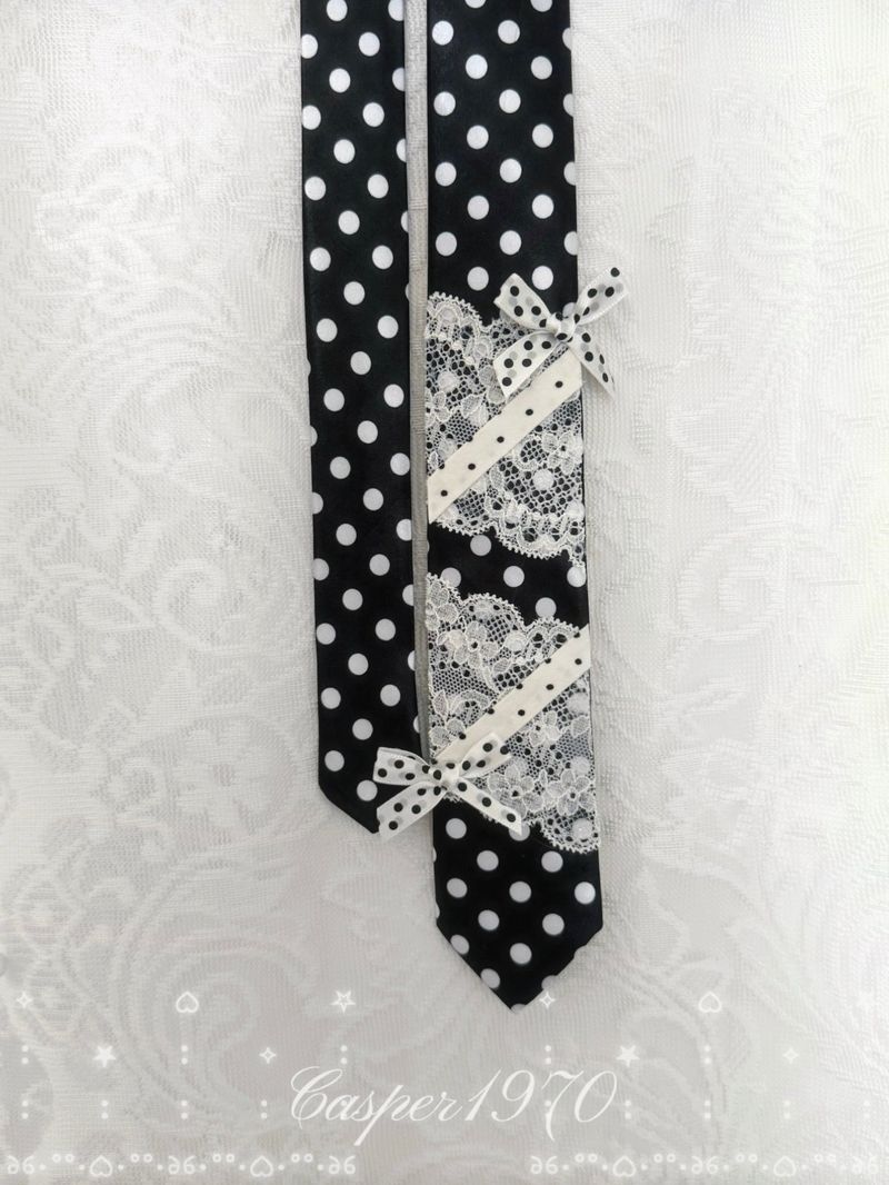 Polka Dot Lace Necktie