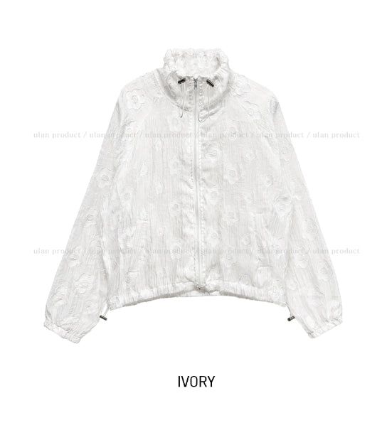 Ropin Flower See-Through Windbreaker Jumper