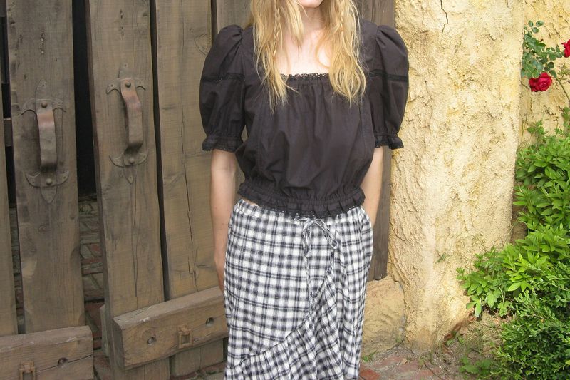 Ruffle long skirt_check