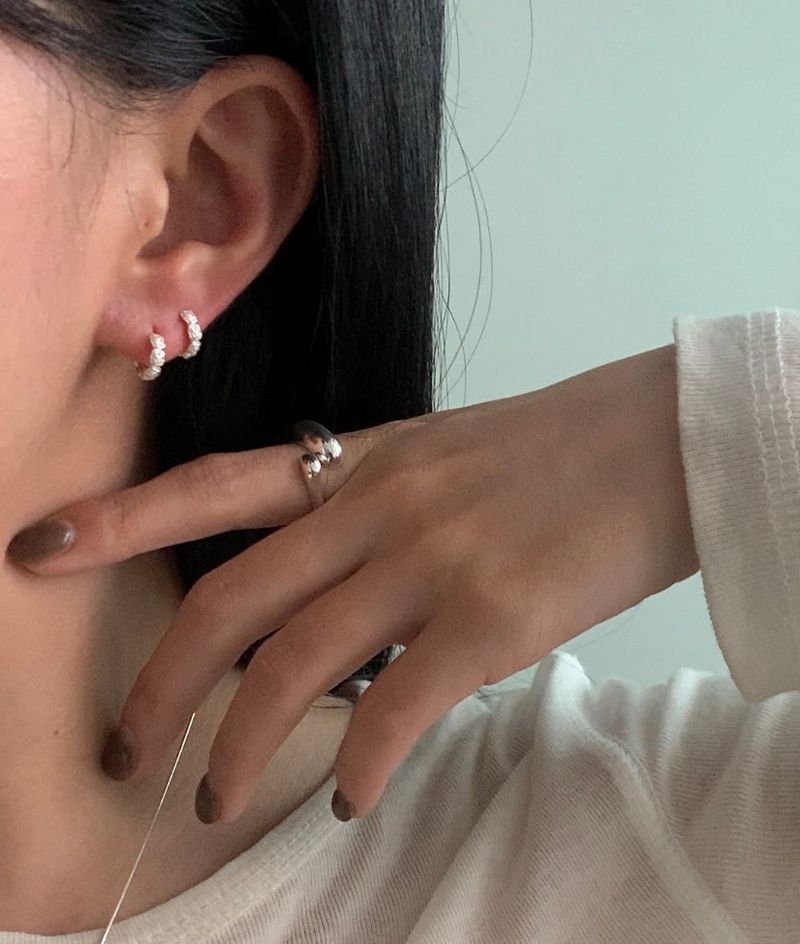  (silver925) ミニローズワンタッチピアス *silver