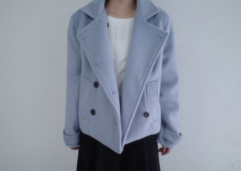 Powder double short coat (2color)