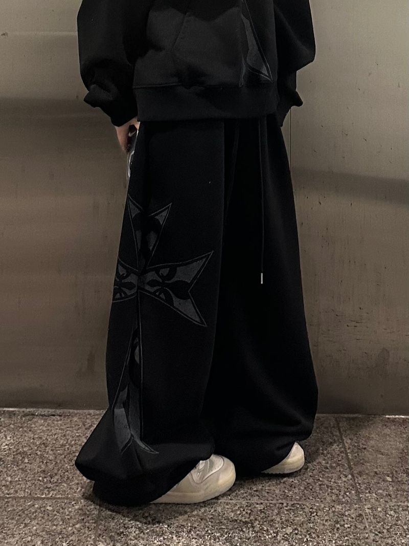 sagging big cross wide pants