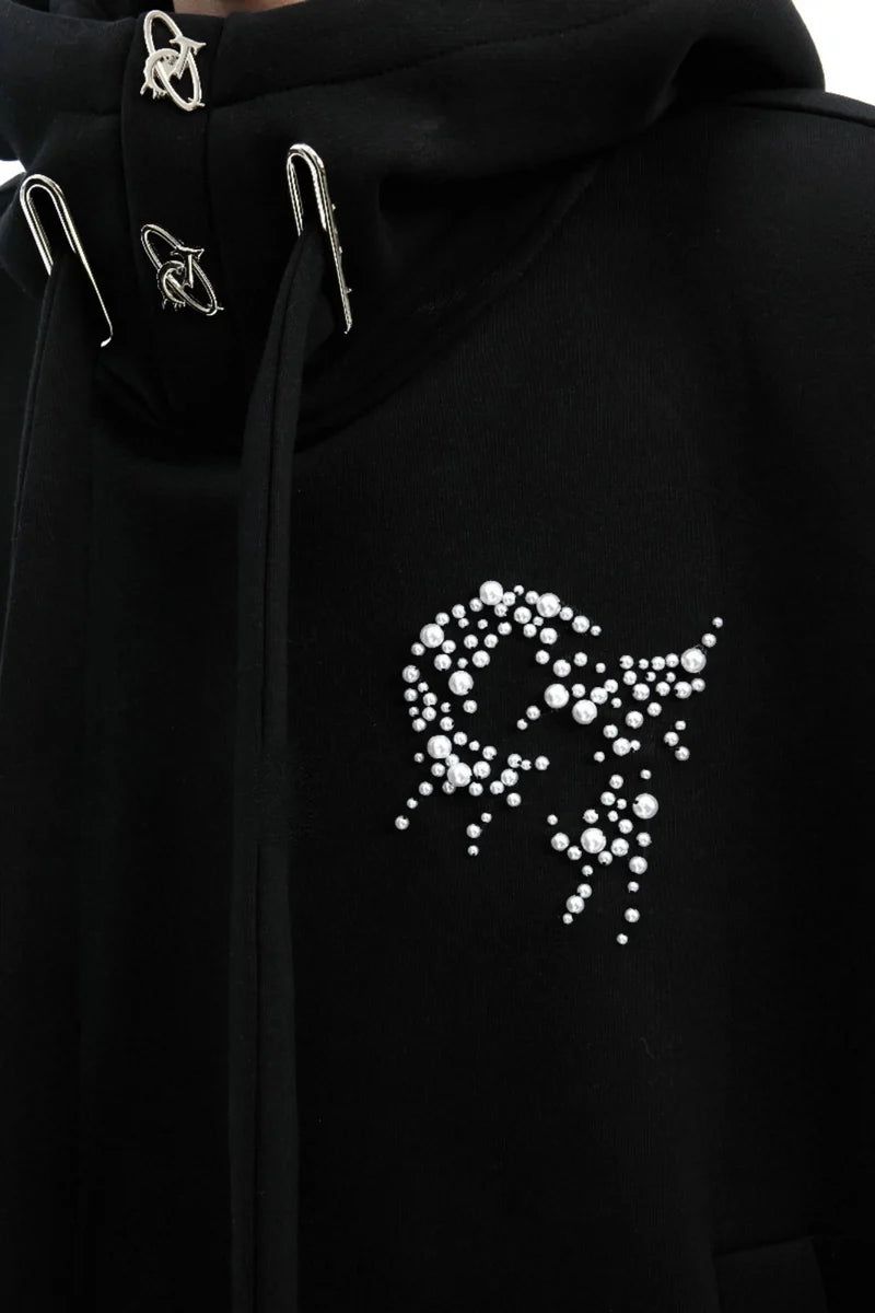 Pearl Accent Padded Hoodie