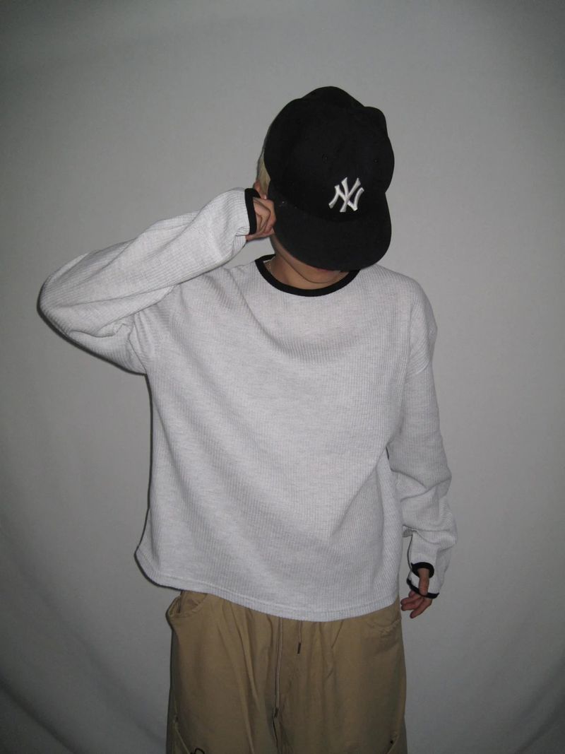 Round Waffle Hand Warmer Long Sleeve(4c) 