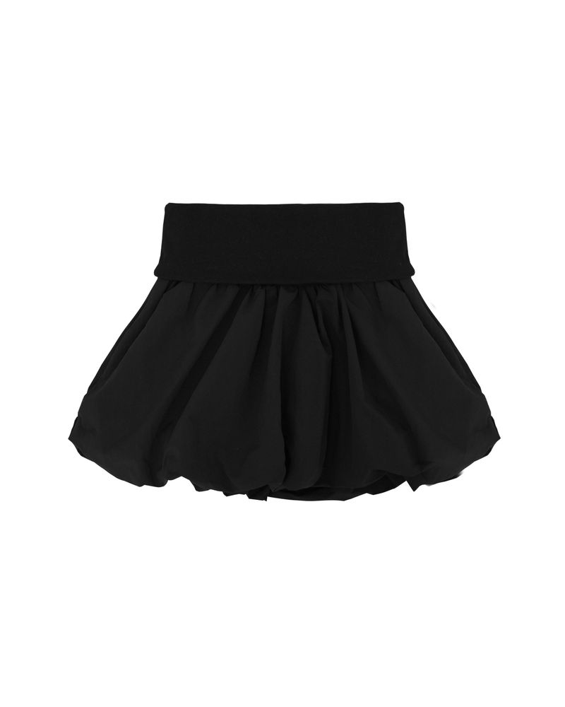 Folding puff skirt / black