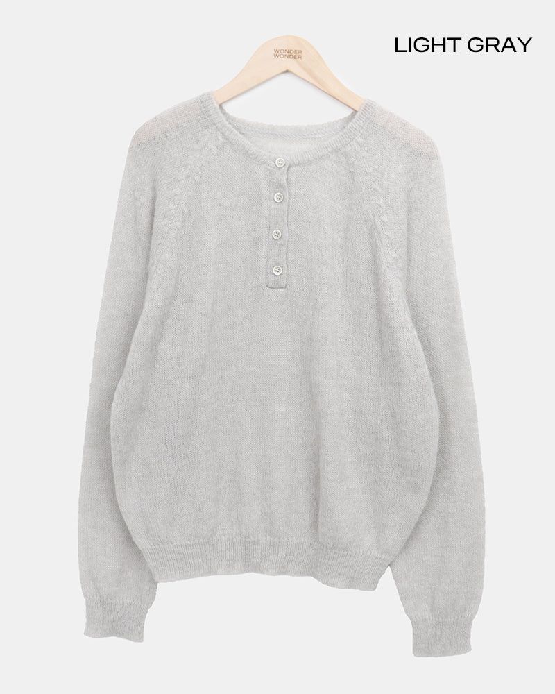 Teran Raglan Button Round Knit