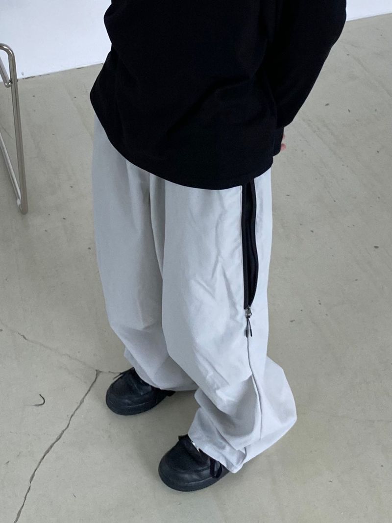 Color color zipper balloon pants 2C