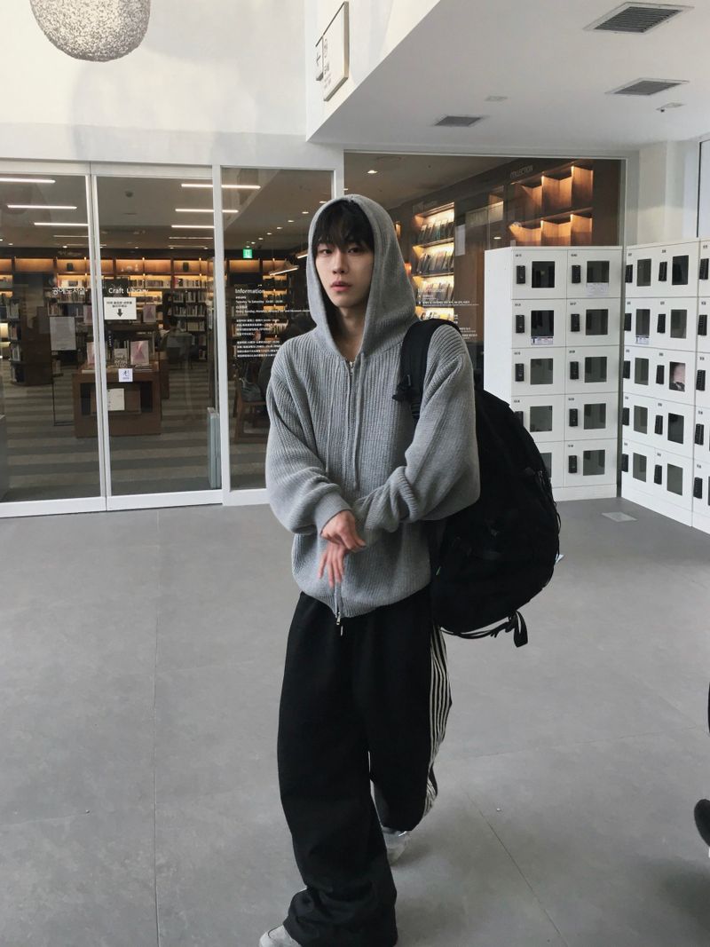Meliou Crop Knit Hooded Zip-Up 3C