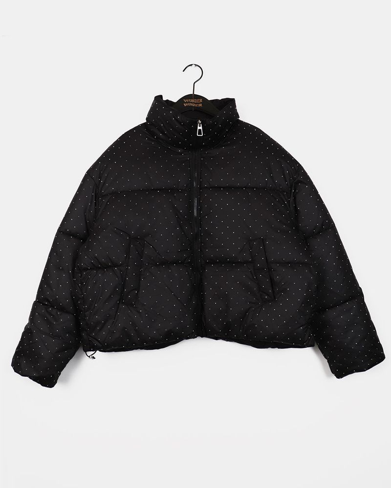 Kand cubic glittering wellon short padded coat