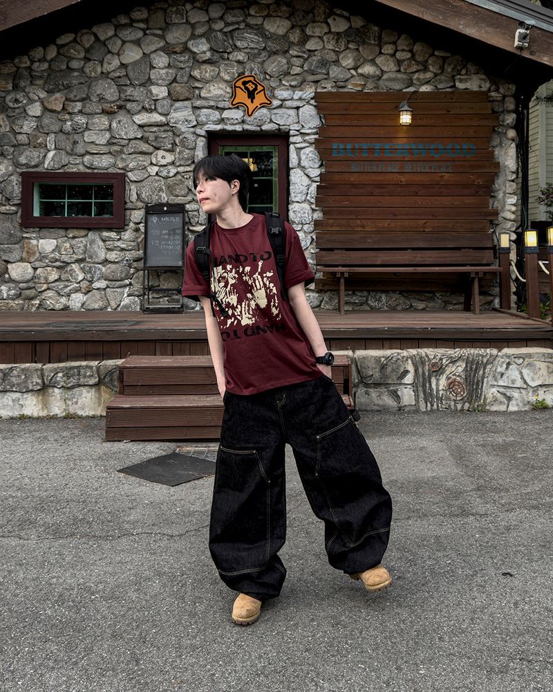 Touch Graphic Oversized Half T-Shirt