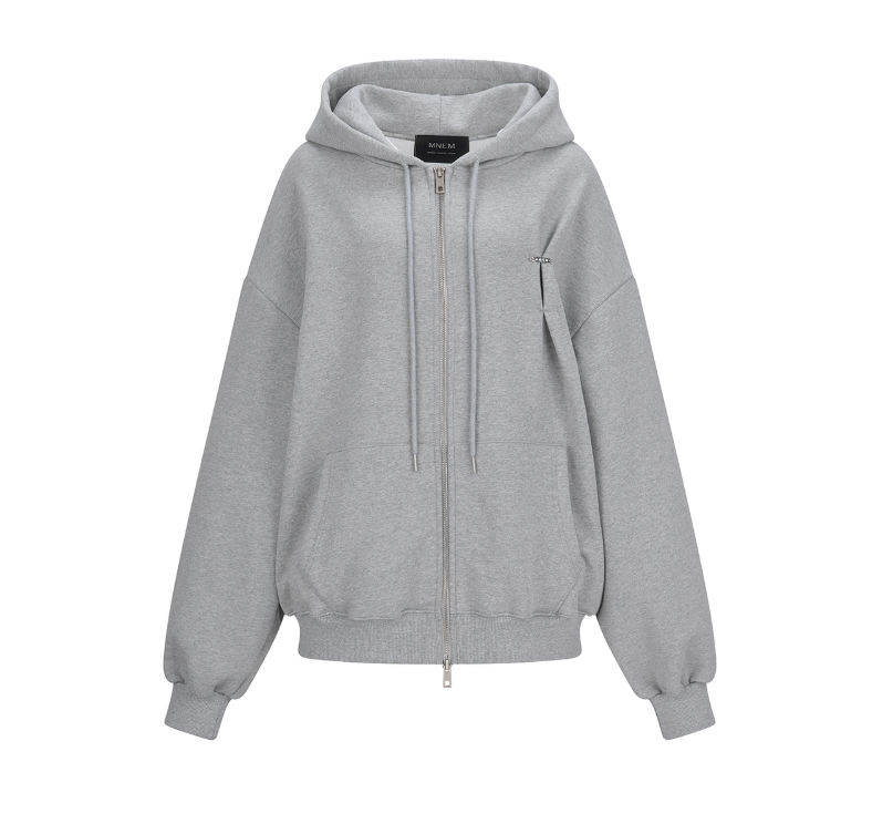 mnem（ムネム）の「[mnem] Cozy Pintuck Hoodie Zip-Up (gray)（Tops）」