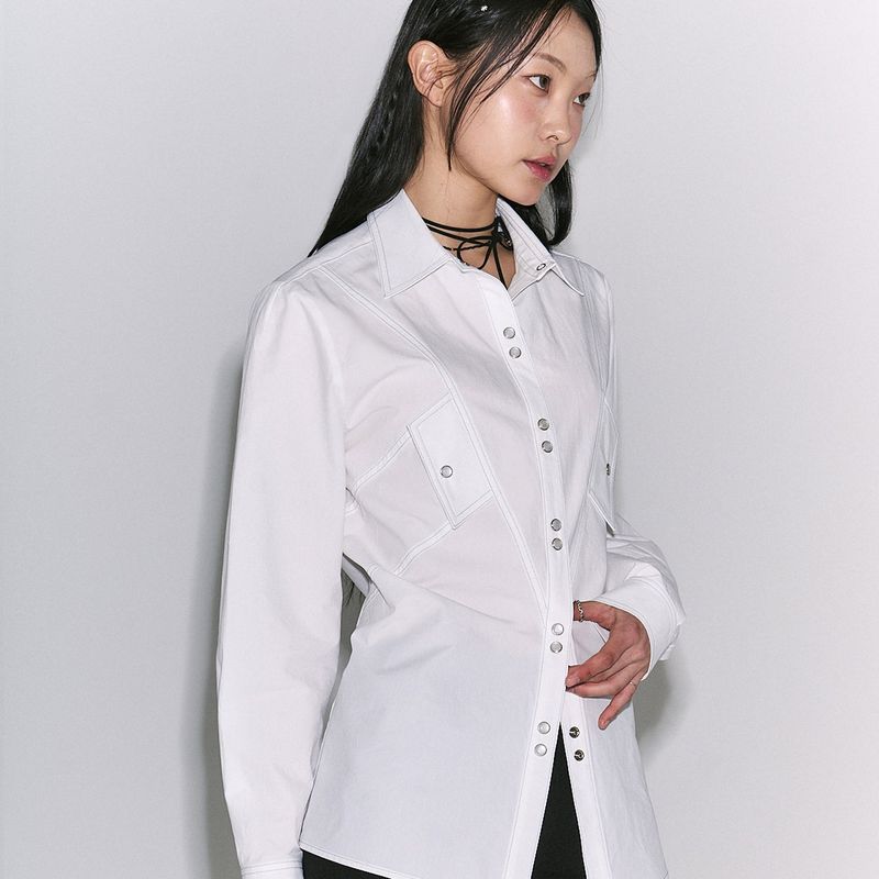  Two Pocket Western Shirt [white]