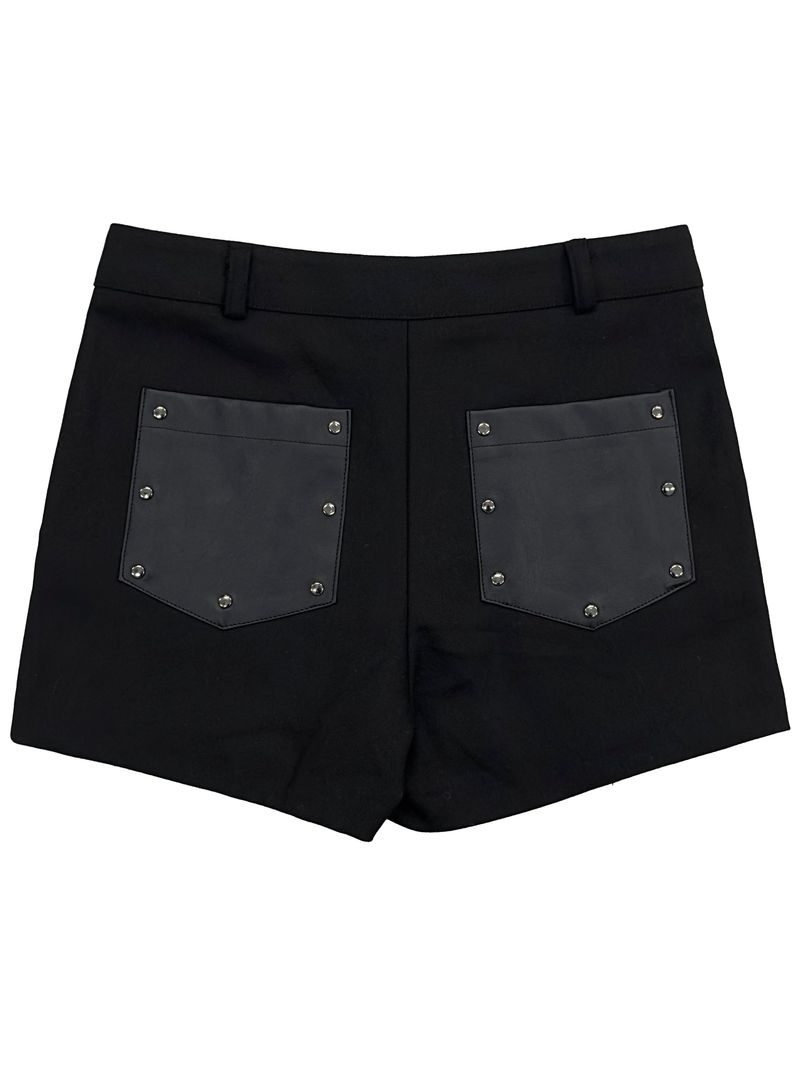 winter leather pocket short pants