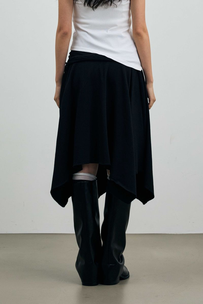 SILENT MIRAGE SWEAT SKIRT / BLACK