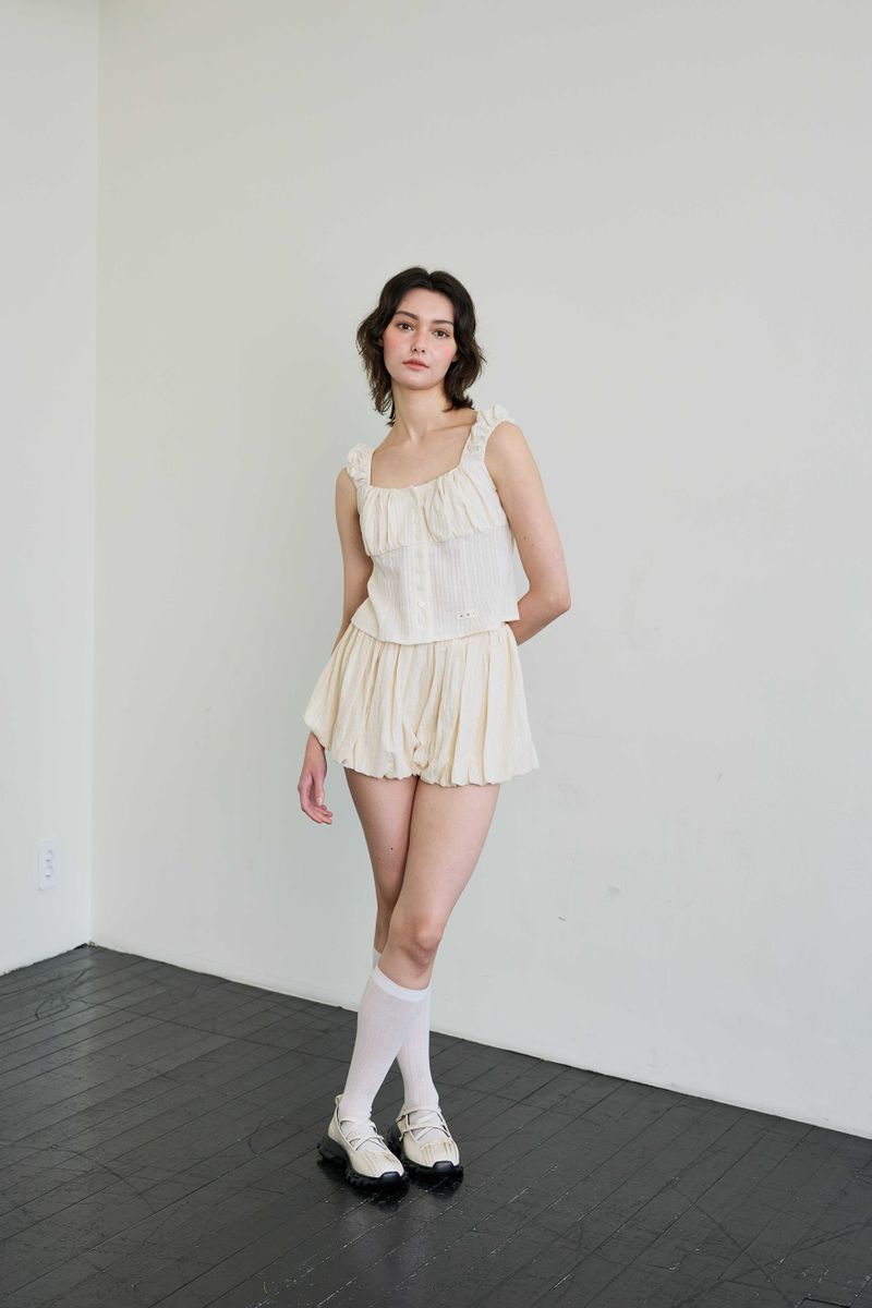 CUDDLY BALLOON SKIRT PANTS / BEIGE