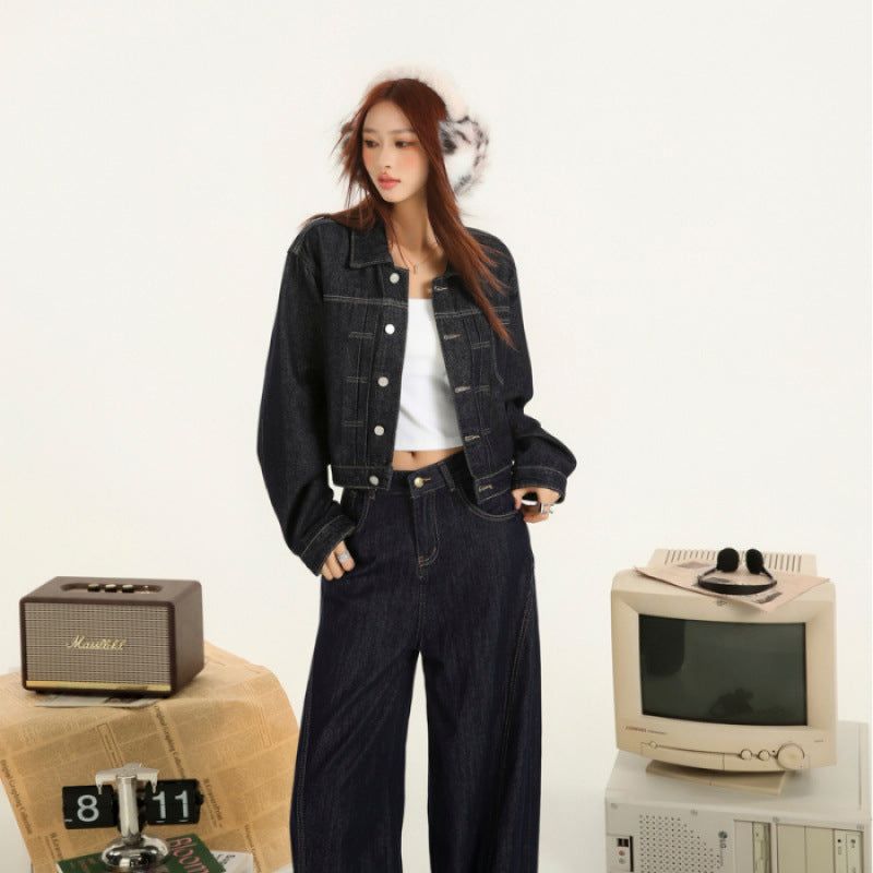 Retro Tie-back Denim Jacket