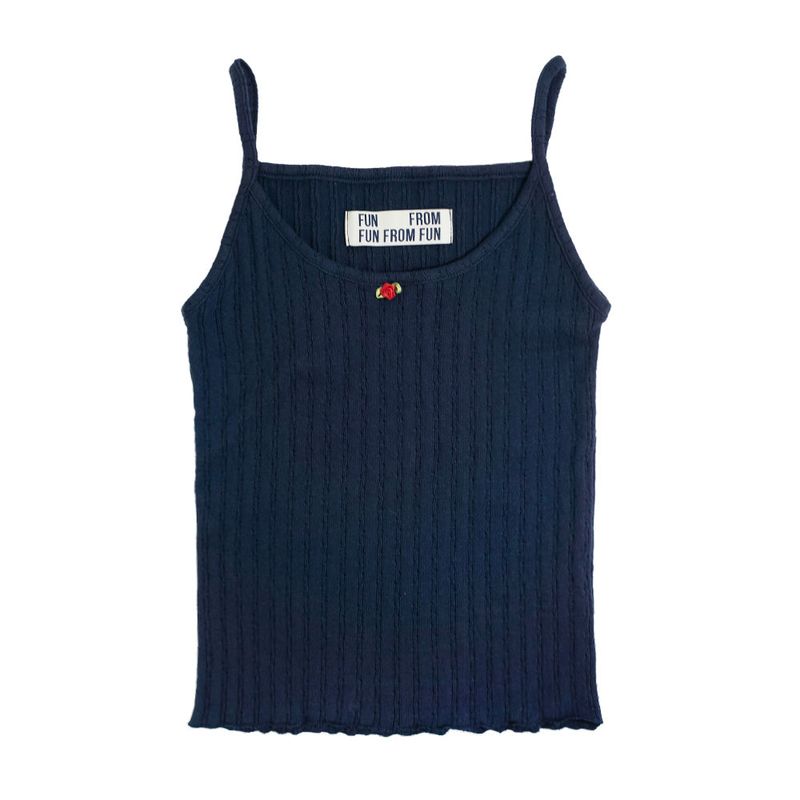  ROSE SLEEVELESS TEE, DARK NAVY