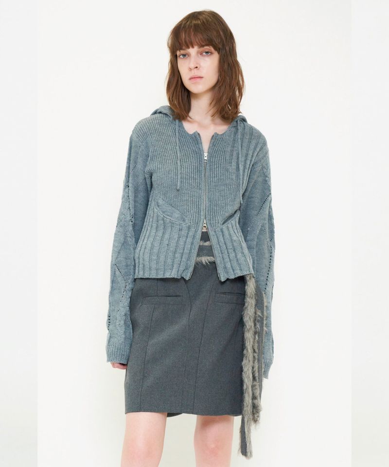 DOUBLE ZIP KNIT HOODIE