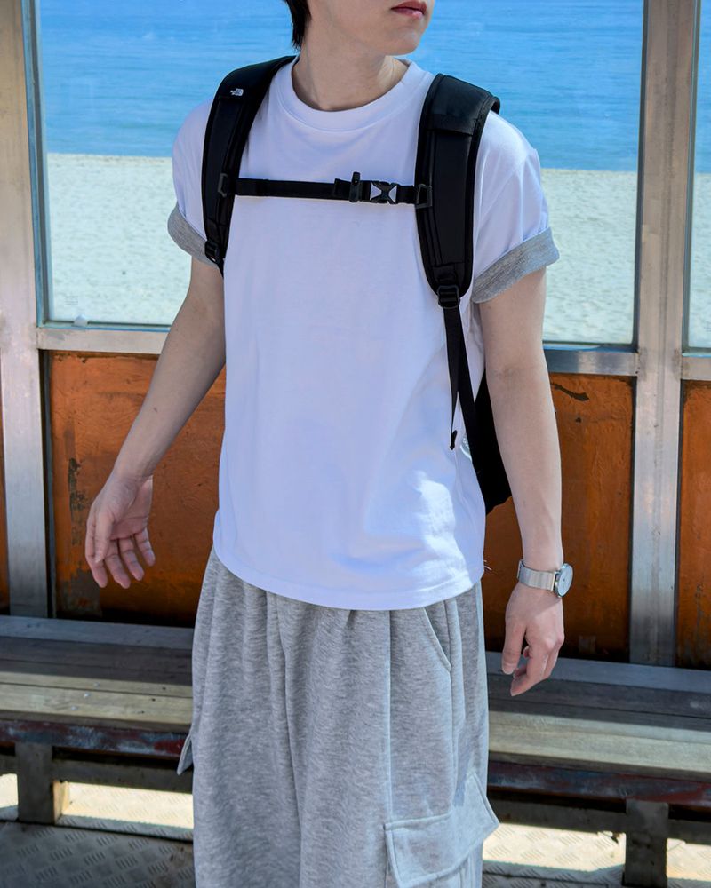 JIIGEUM(ジグム)の「Beldin Roll-Up Short Sleeve T-Shirt(Tops)」