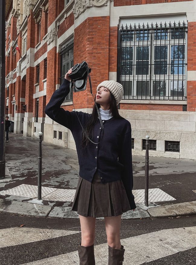 [U-BASIC] Allin round neck cardigan