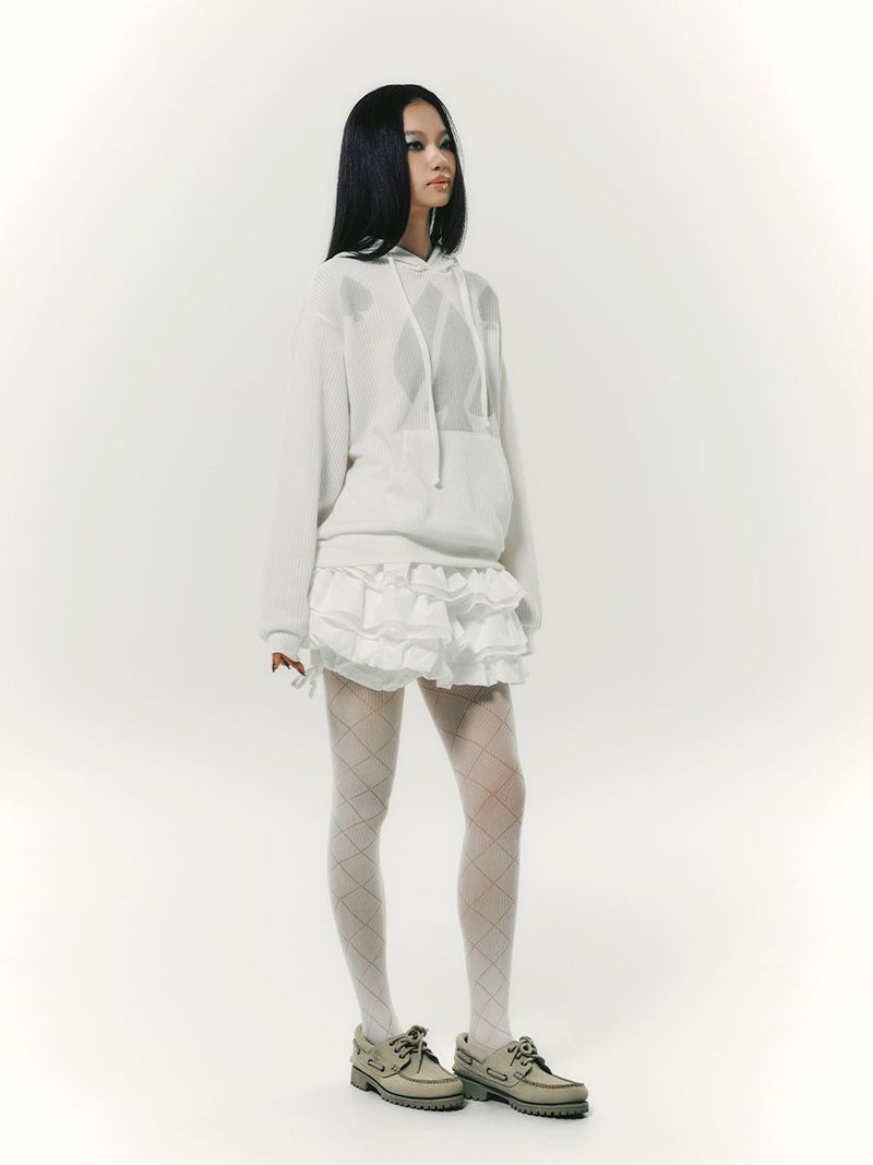 BALLOON FRILL SKIRTPANTS WHITE
