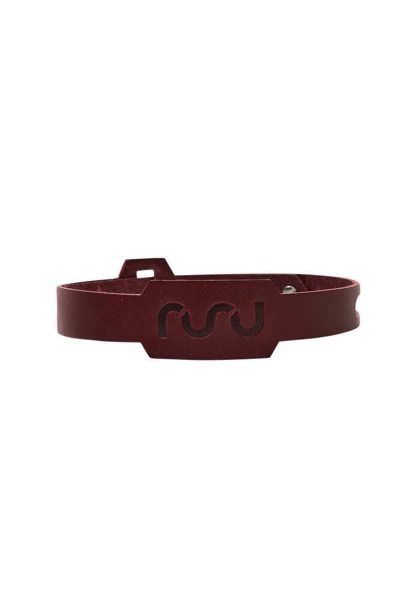 SIMPLE COW BELT CHOKER&BRACELET BURGUNDY