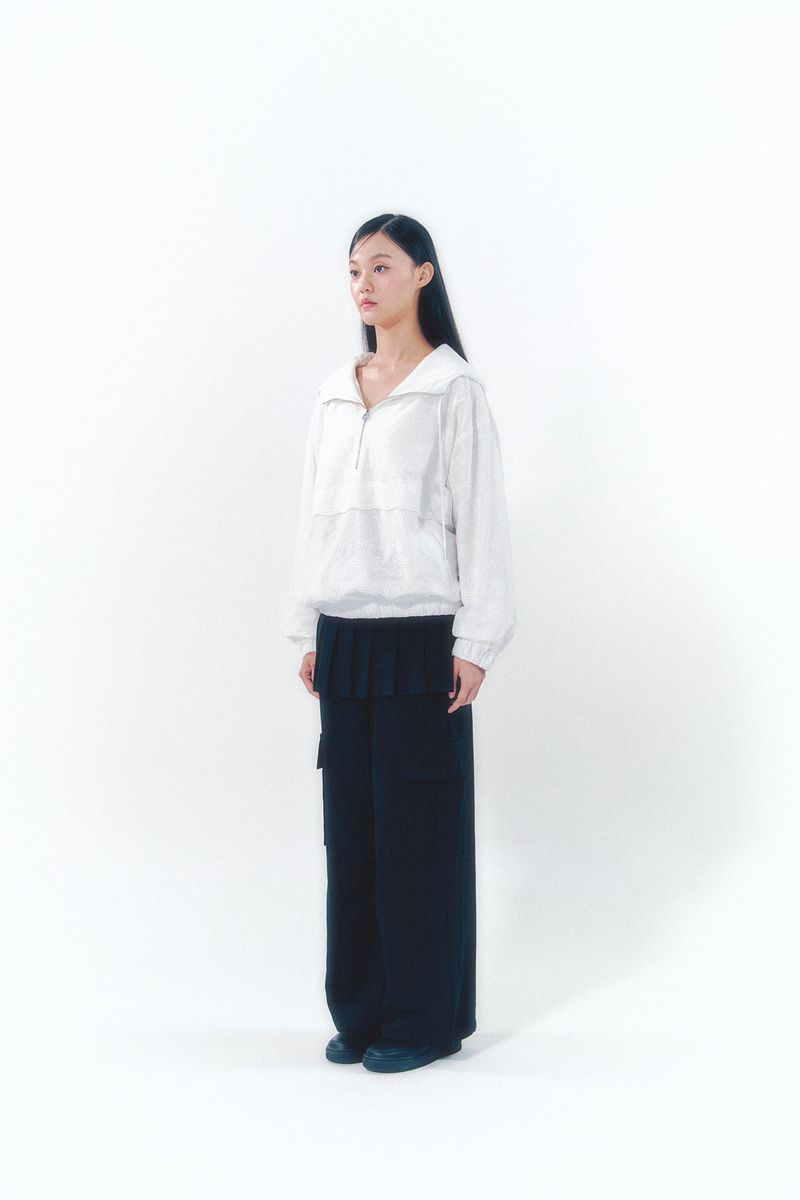 Lace Anorak Jumper White